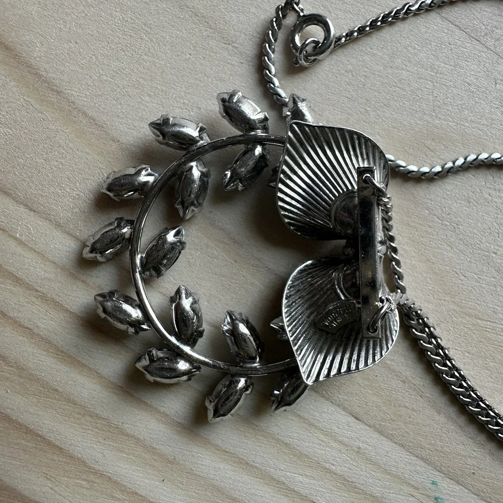 VTG Van Dell Pendant Necklace 14 Inch Blue‎ Crystals 925 Sterling 13.1g READ